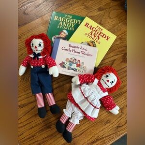 Raggedy Ann and Andy Doll Set with Three Books by Johnny Gruelle